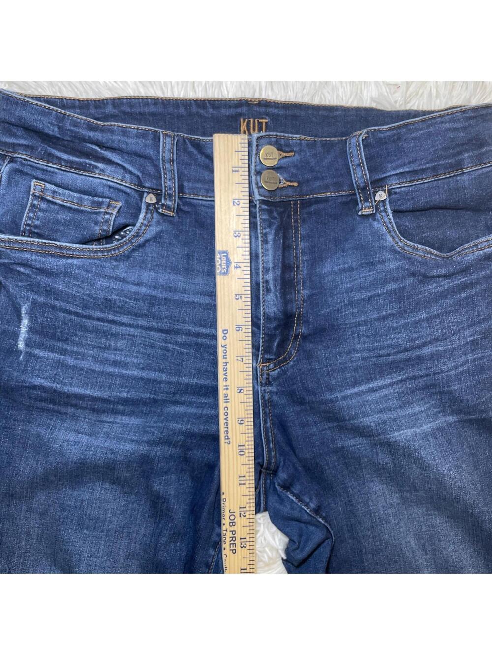 Kut From The Kloth jeans 58539 crop straight leg Raw Hem Size 10 - Picture 6 of 16